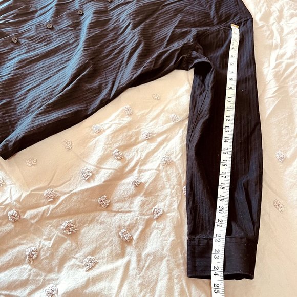 Kenneth Cole reaction black long sleeve shirt 17.5 34/35 slim fit - Picture 5 of 7